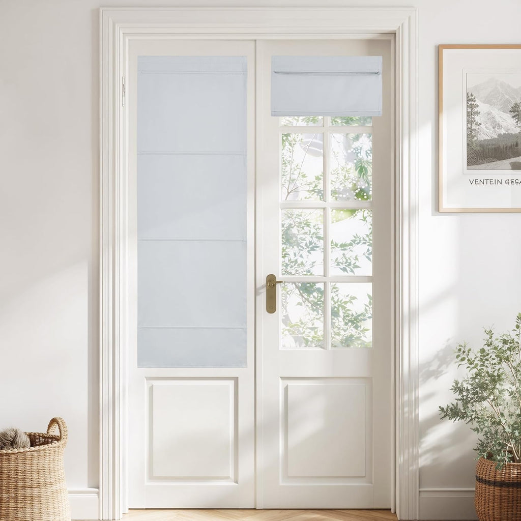Biscotti Beige No Drill Magnetic Door Roman Curtain for Window
