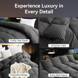 Organic 75% Goose Down Fiber Comforter Full,850+FP,1200TC,Extra Fluffy,Hotel-Luxury Ultra Soft All S