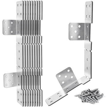 10Pcs Adjustable Stair-Stringer Connector, 18 Gauge Heavy Duty Stair Stringer Hanger Bracket, Strong Tie Straps