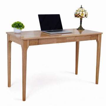 Solid Wood Desk with Drawers, 47inch Natural Computer Desk