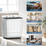 Portable Washing Machine, 18lbs Compact Laundry Washer, Free Drying Rack & 10 Hangers, 11lbs Wash & 7lbs Spin Dry