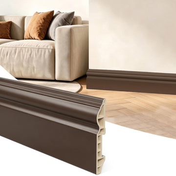 20Ft Wall Baseboard Molding Trim, 3D PVC Skirting Board,Wall Base Cove Base