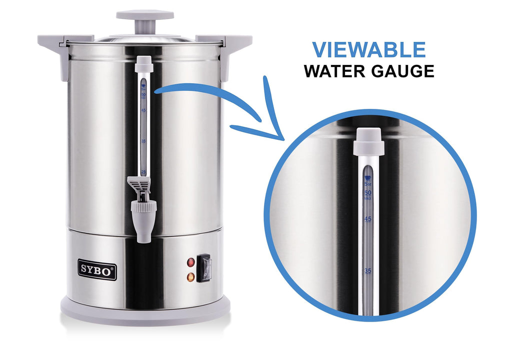 Commercial Grade Stainless Steel Percolate Coffee Maker Hot Water Urn for Catering, 100-Cup 16 L, Grey