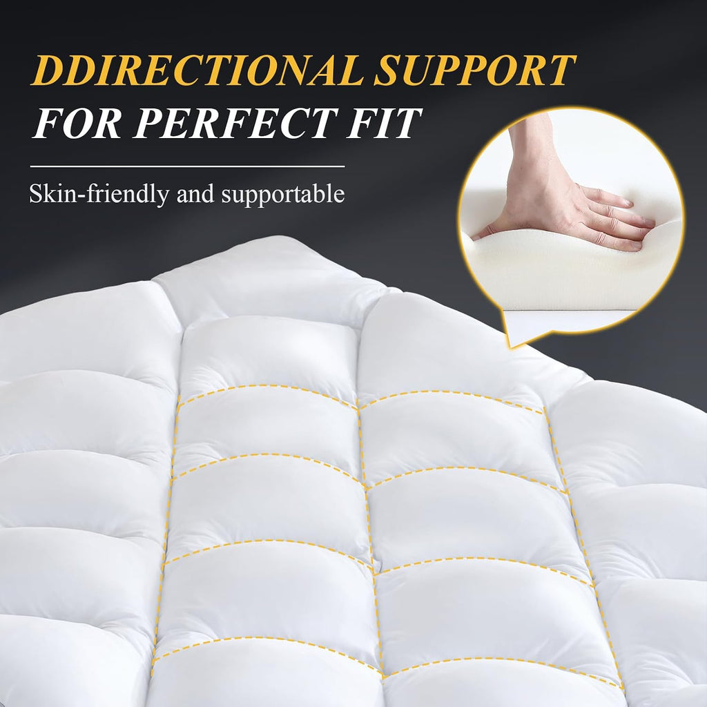 3 Inch King Mattress Topper, Ultra Thick and Fluffy Supportive Memory Foam Mattress Topper for Body Pain, Mattress