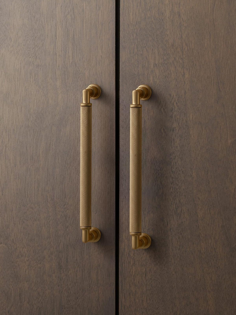 5 Pack Champagne Bronze Cabinet Pulls 6.3" Hole Center Knurled Drawer Pulls Bathroom Dresser Handles Hardware Bar