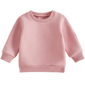 Toddler Baby Boy Clothes Girl Basic Plain Sweatshirt Long Sleeve Shirts Kids Fall Winter Sweat Shirt Tops