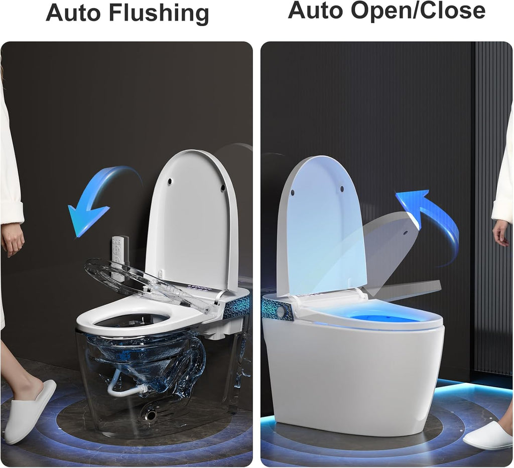 Smart Toilet with Bidet Built in, Elongated Bidet Toilet with Auto Soft Open/Close, Auto Flush