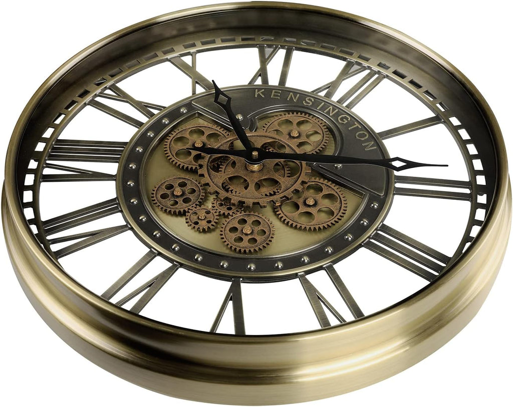 21 Inch Large Moving Gears Wall Clock for Modern Farmhouse Living Room Decor