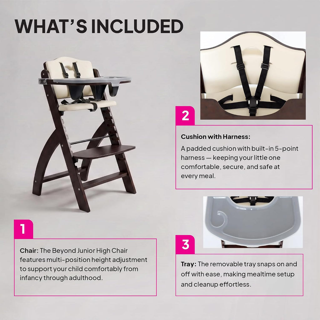 Beyond Junior Convertible Wooden High Chair with Removable Tray