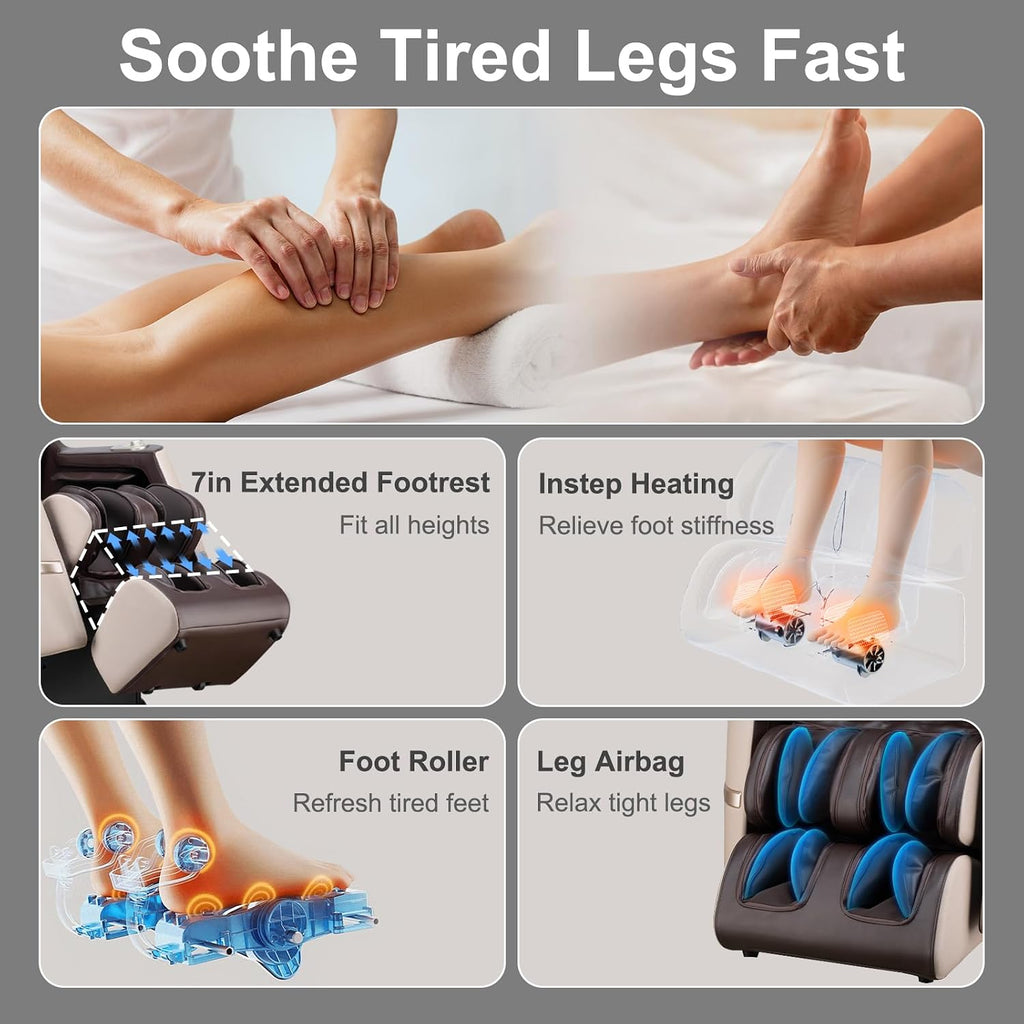 Massage Chair, 2026 SL-Track Zero Gravity Shiatsu Massage Chairs Full Body and Recliner, 12+6 Modes, Body Scan, APP