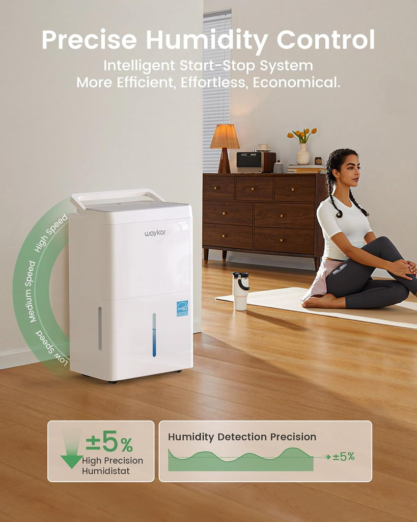 6000 Sq.Ft Energy Star Dehumidifier for Basement & Home, 120 Pint/Day with Drain Hose & Tank, Ultra Quiet (40 dB)