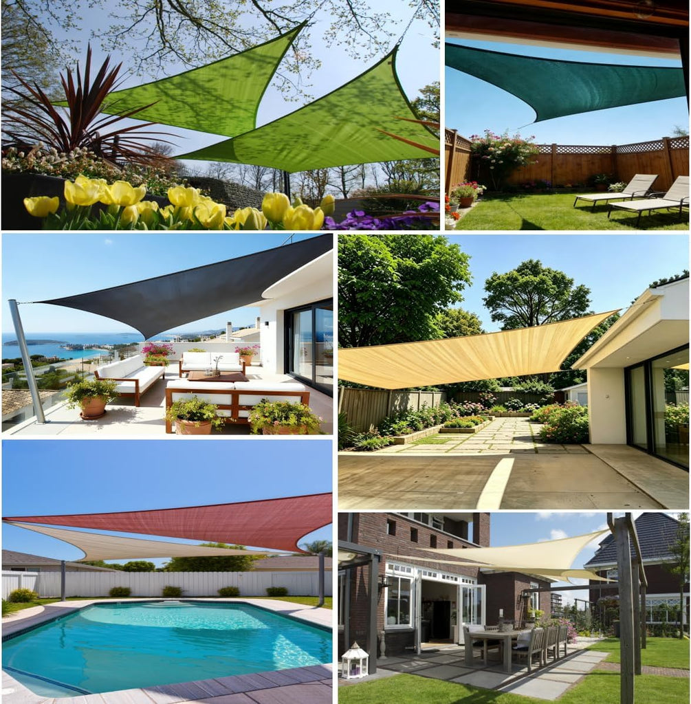 Rectangle Sun Shade Sail, 12'x16', Cool Grey | Resists Aging From Sun &Rain,Block UV 90%+ ,Cools 8-15°C,For Backyard