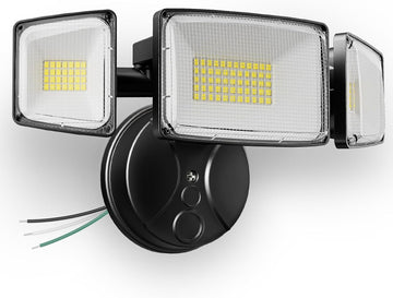 100W 11000LM Flood Lights Outdoor, Brightness Security LED Flood Lights with 3 Adjustable Heads, Switch Controlled
