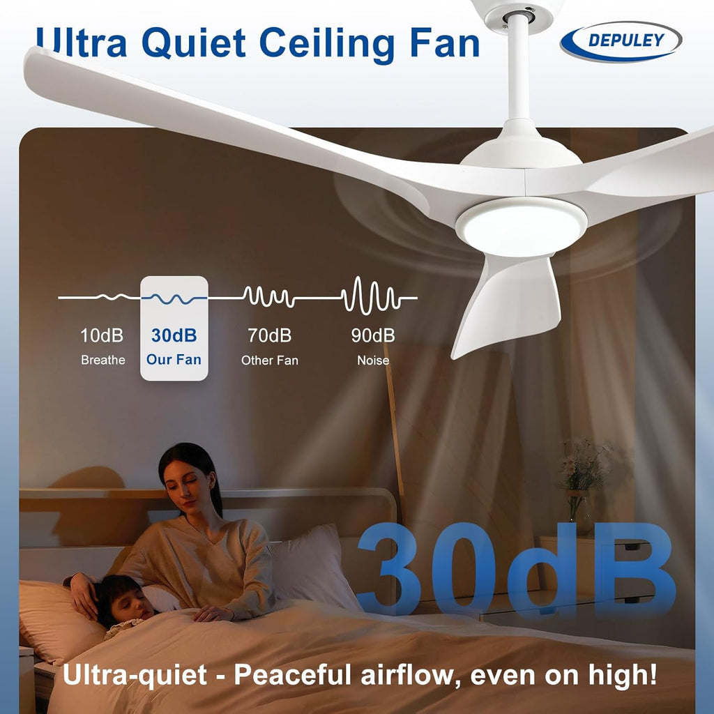 52-Inch 3-Blade Ceiling Fan with Light Transform Your Space with Comfort and Style 52-Inch Outdoor Ceiling Fan with Light Quiet,Smart Control, Ideal for Year-Round Comfort