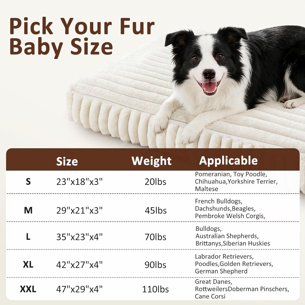 Dog Beds Large Sized Dog, Flat Pet Beds with Removable Washable Cover