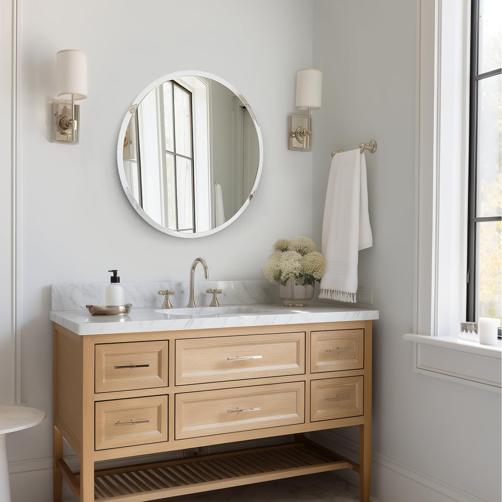 Frameless Round Bathroom Mirror 24"