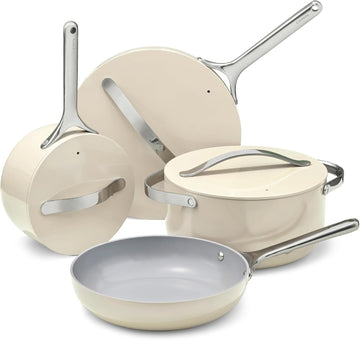 12-Piece Non-Stick Ceramic Cookware Set | Pots, Pans, Lids and Kitchen Storage, PFAS and PFOA Free, Oven Safe Pan Set