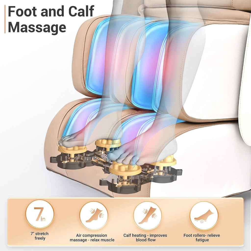 Massage Chair Full Body with Heat, Full Body Zero Gravity Shiatsu Massage Chair, Kneading Recliner w/ 20 Auto Modes