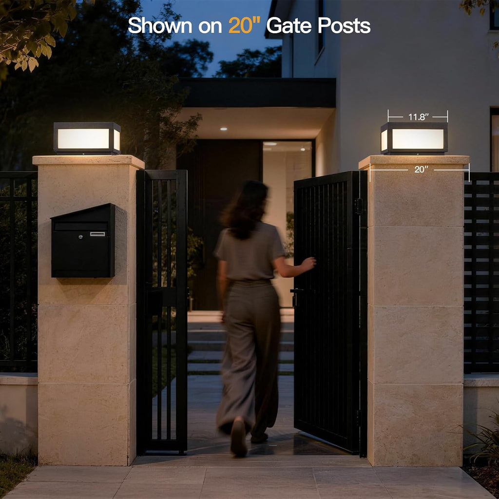 Outdoor Post Lights Hard Wired, 11.8" Column Light, Modern Pillar Lights Outdoor Waterproof