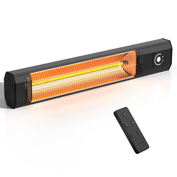 2S Fast Heating Infrared Outdoor Heater, 9 Heating Levels Electric Patio Heater with Motion Sensor, 34 In 9H Timer