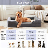 Orthopedic Dog Beds Large Sized, XL Washable Dog Sofa with Egg-Crate Foam, Waterproof Lining and Non-Skid Bottom
