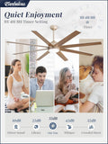 72" Ceiling Fan with LED Light and Remote - Champagne Gold