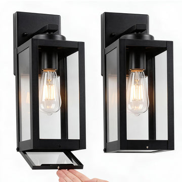 13" Outdoor Wall Light Fixtures with Enclosed Bottom, Modern Outdoor Sconce