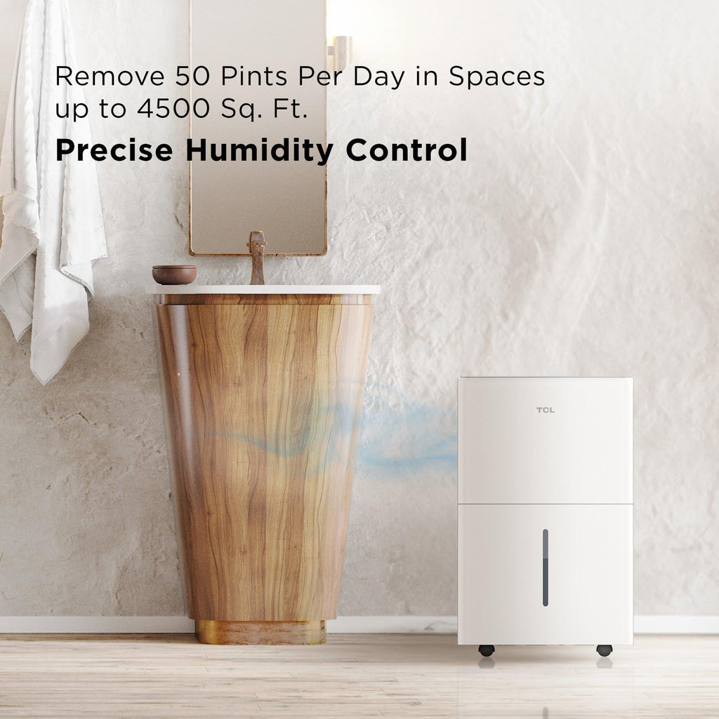 4,500 Sq. Ft. Smart Dehumidifier, Energy Star Most Efficient 2024, 50 Pints Per Day, Ideal for Basements, Rooms