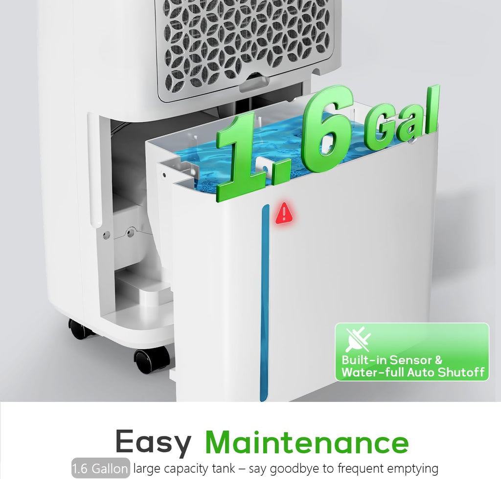 5500 Sq.Ft Dehumidifier for Basement with Drain Hose, Max 80 Pints/D (Standard 50Pint/D)