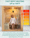 Smartmak Wood Home Steam Sauna, 3 Person Canadian Hemlock Traditional Luxurious Wooden Indoor Spa Room