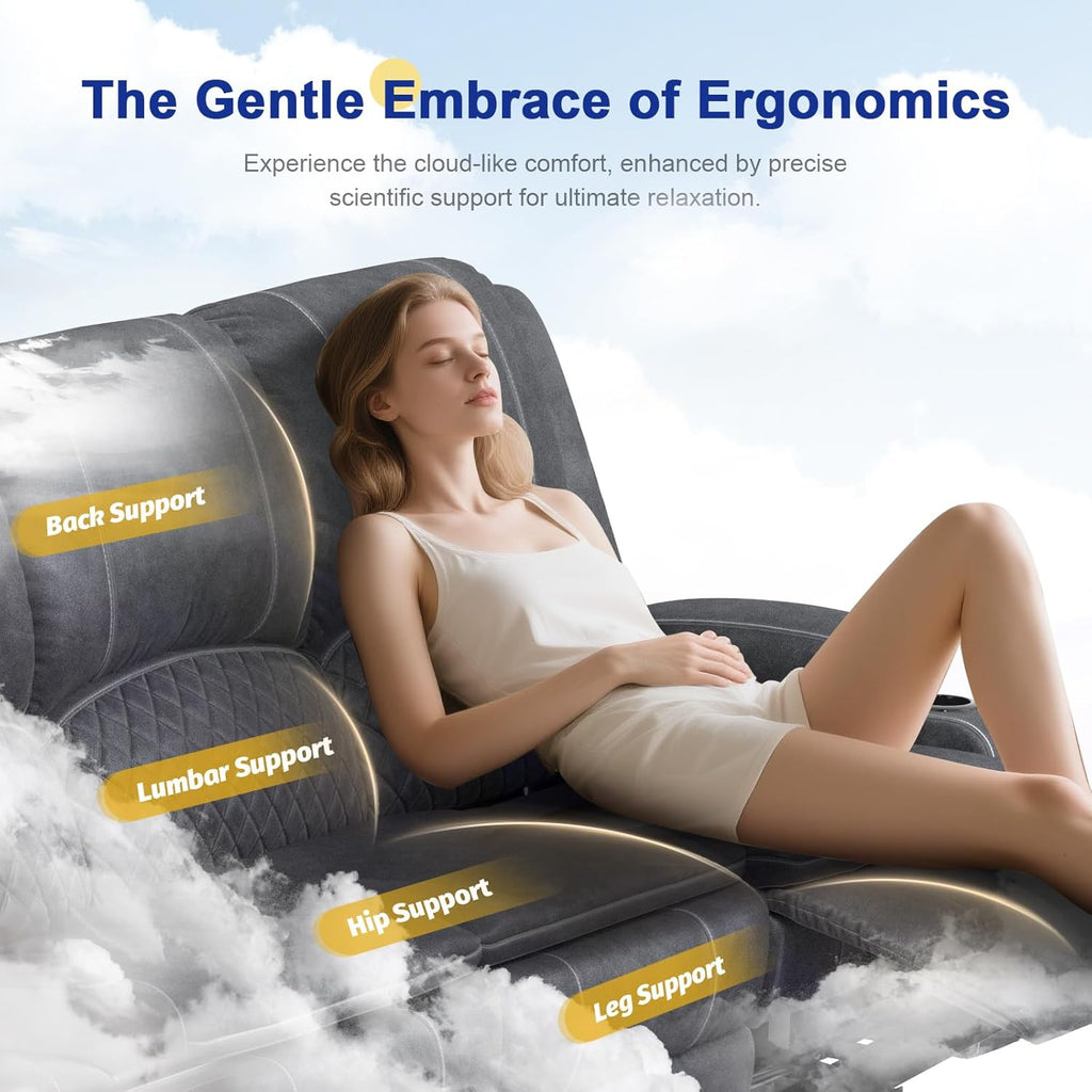 3+1 Seaters Recliner Sofa, Maximum Load Capacity 1800lbs & Ergonomics Design