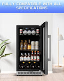 18-inch under-counter beverage refrigerator - 140-Can & 20-Bottle Capacity, Dual