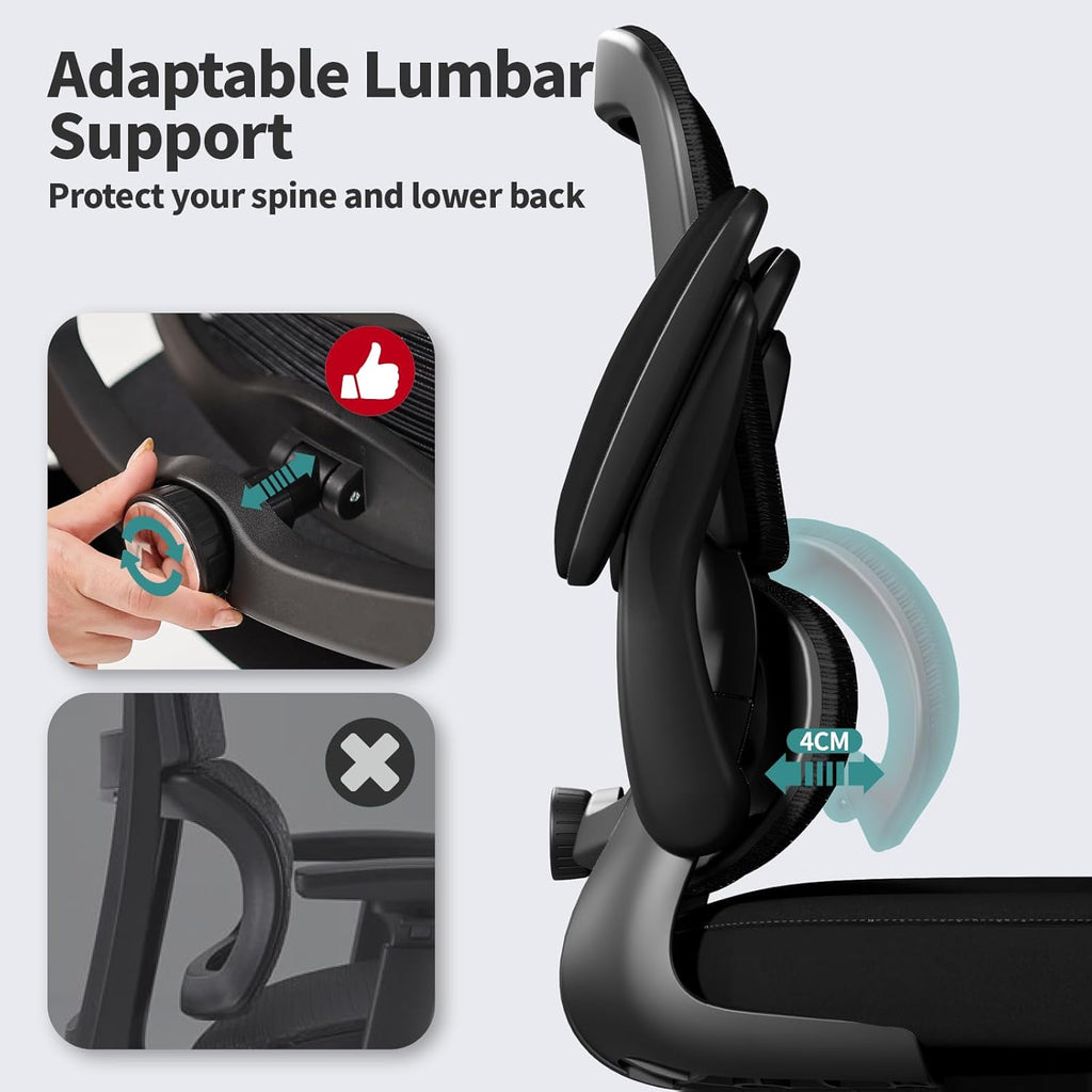 Ergonomic Desk Chair with Adjustable Lumbar Support, Mesh Computer Chair, Executive Chairs for Home Office