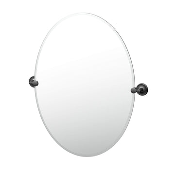 Designer II Frameless Oval Mirror, 32 Inch, Matte Black