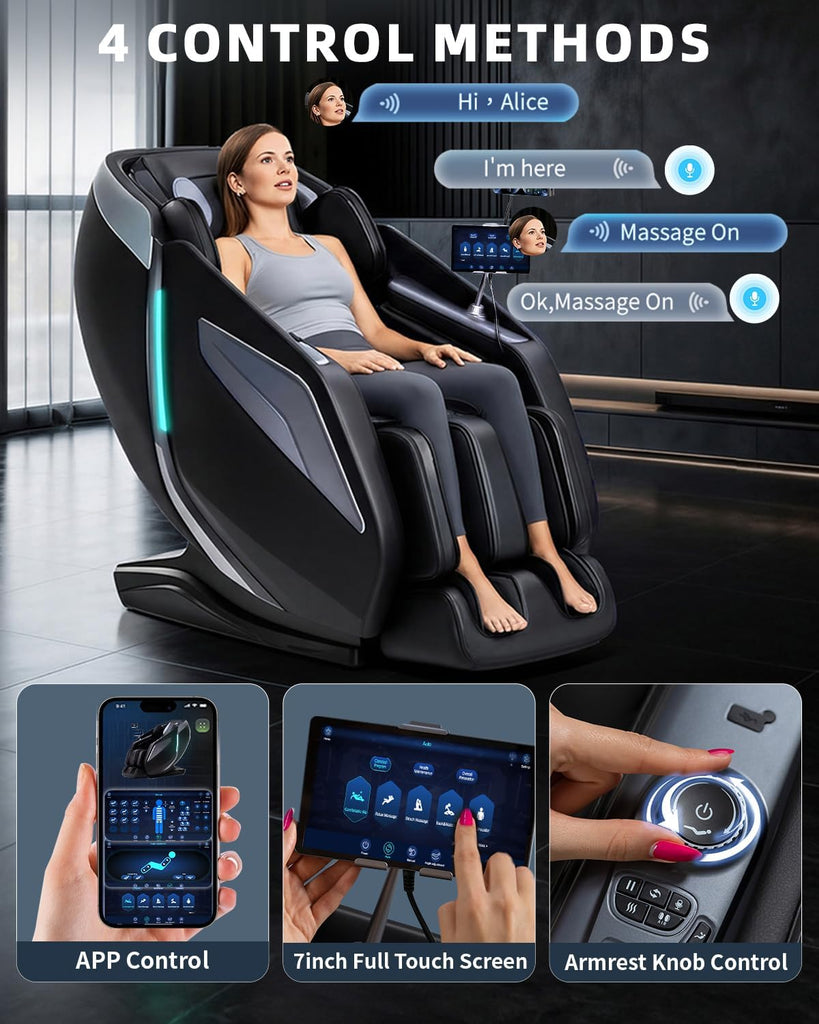 4D Massage Chair Full Body Zero Gravity 53" SL Track Recliner | 15 Auto Modes,Back & Calf Heat,Body Scan,Deep
