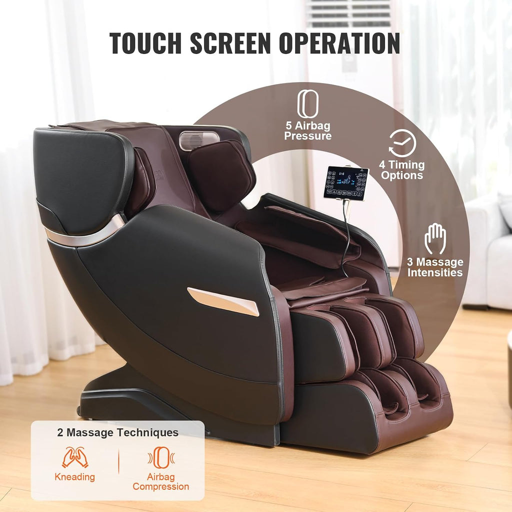 Massage Chair - Full Body Zero Gravity Recliner with Multi Auto Modes, 3D Shiatsu, Heating, Bluetooth Speaker