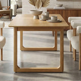 Extendable Wood Dining Table for 4-8, 71" Inch Modern Rectangular Kitchen Tables with Wooden Base Farmhouse Dinner