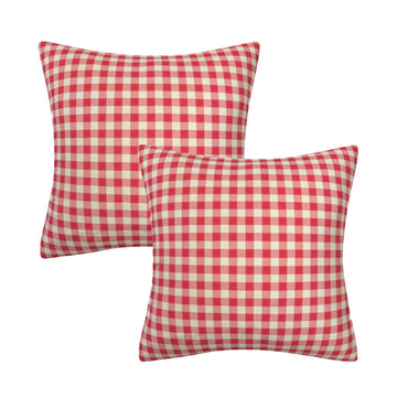 Red and White Buffalo Check Plaid Throw Pillows Farmhouse Decorative Throw Pillow Case Indoor Outdoor Cushion Cover