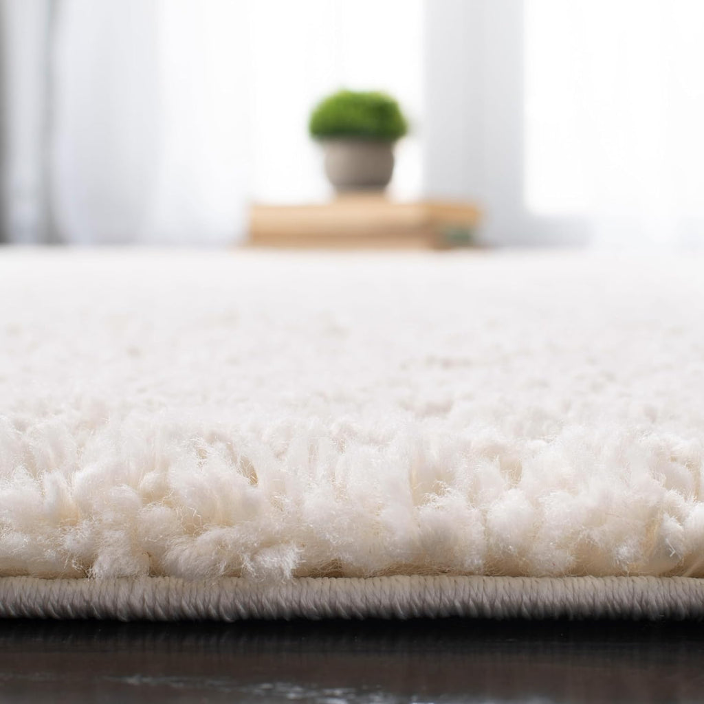 August Shag X-Large Area Rug - 12' x 15', Ivory, Solid Design, Non-Shedding & Easy Care, 1.2-inch Thick