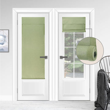 100% Blackout Classroom Door Curtains - UV Protection & Privacy, Easy-to-Install Roller Blinds for Windows, Matcha
