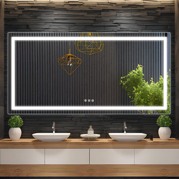 72" x 36" Bathroom Mirror with Lights, Anti-Fog Vanity Mirror with 3 Color Temperatures (3000K/4000K/6500K) &
