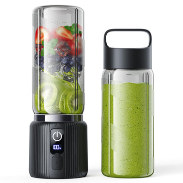 Portable Blender, Small Smoothie Blender with LED Display, Black