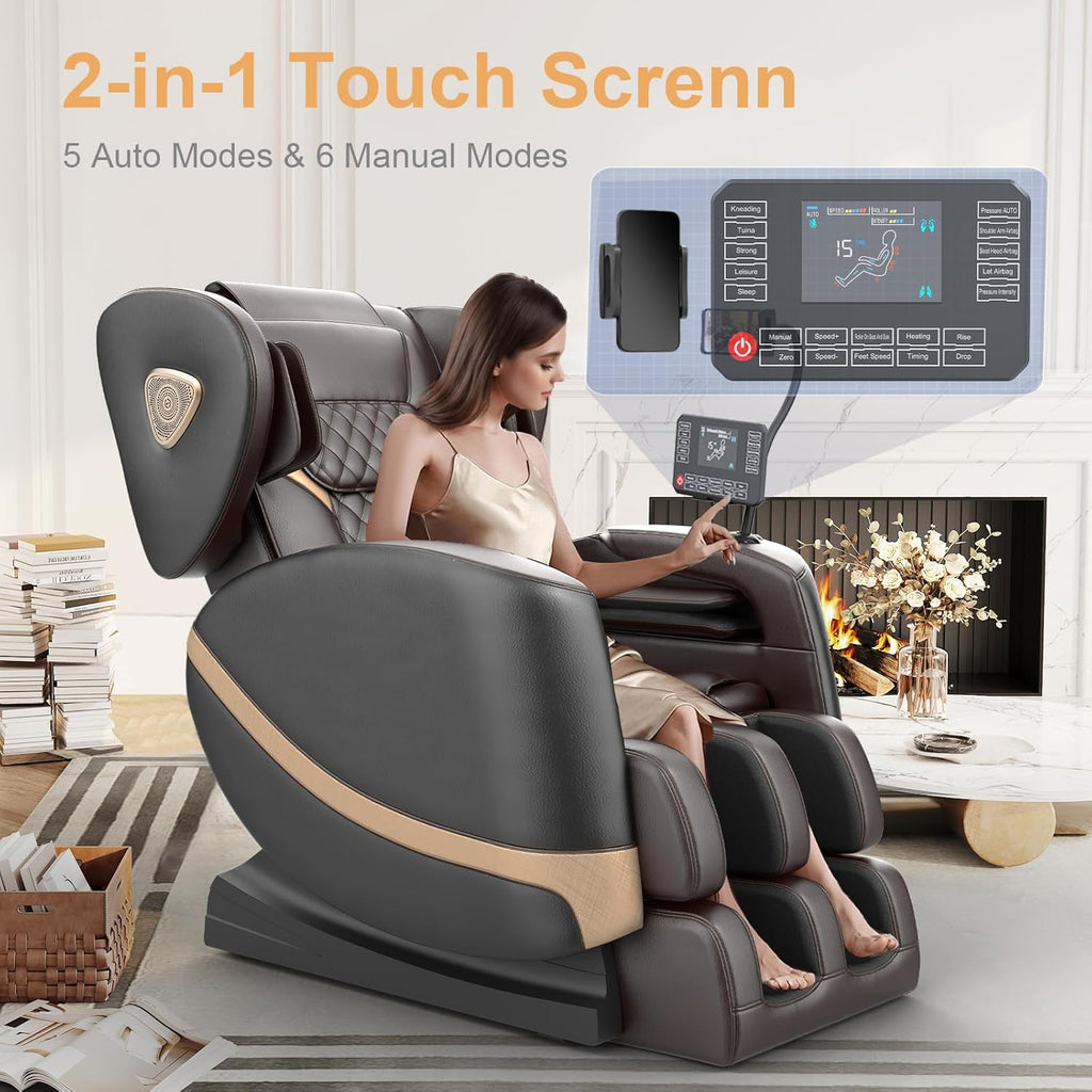 Massage Chair Full Body Zero Gravity Recliner, 2026 New Version | 14 Shiatsu Rollers, 10 Airbags, 5 Auto Modes
