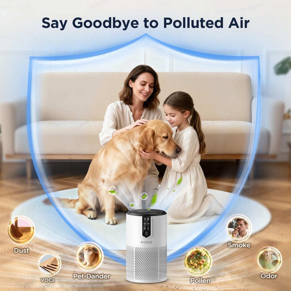 Air Purifiers for Bedroom, H13 HEPA Air Purifiers for Home Pets, 15dB Quiet Air Cleaner for Office, 