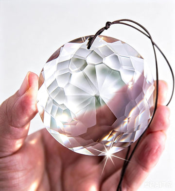 75mm Large Prism Hanging Crystal Suncatcher Clear Sun Catcher Indoor Window - Crystal Flower of Life Prisms
