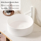 36 inch Bathroom Vanity with Sink, Floating Cabinet with Ultra-Thin Ceramic Basin and Marble Top, Large Storage Drawer