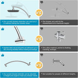 Rain Shower Head with 12" Shower Head Extension Arm, 10" High Pressure Boosting Rainfall/Fixed Showerhead