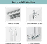 Closet Sliding Door, 96"×80"(Double Barn Doors 48"), Double K Shape Sliding Door with Hardware Kit, 