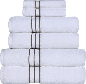 Hotel Turkish Cotton 6 Piece Towel Set, Ultra Plush Spa Quality Heavyweight Essentials , Thick Absorbent and Soft