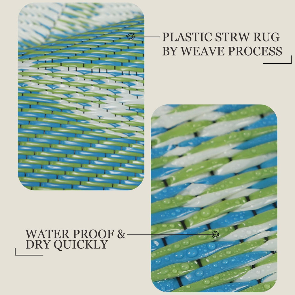 Plastic Outdoor Rug 8x10 Waterproof Outdoor Carpet Patio Rugs Tropical Camping Rug Outside RV Mat Ru